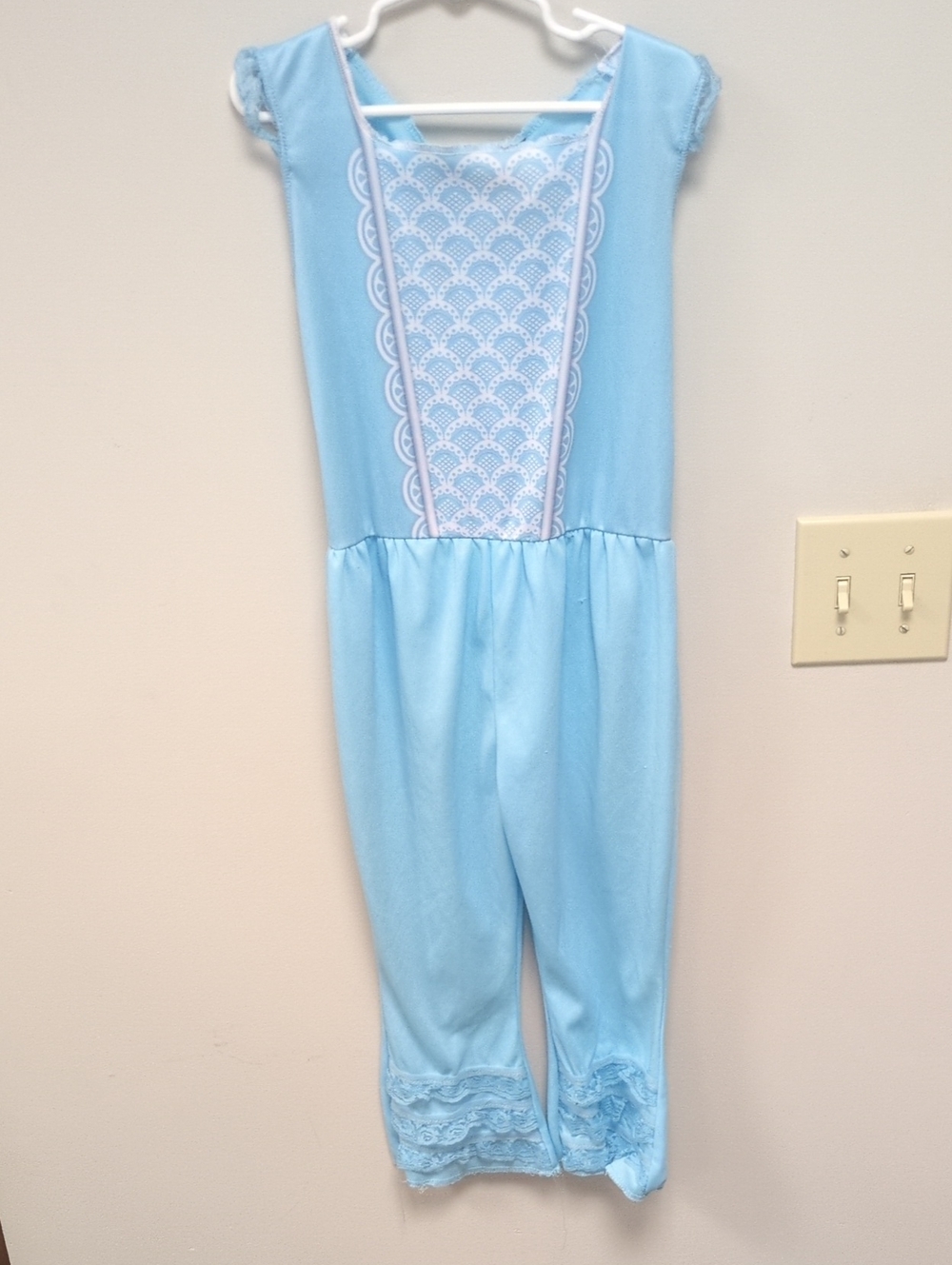 Disney Little Bo Peep Toy story 4 Light Blue Lace-Front Girls' Costume Jumpsuit
